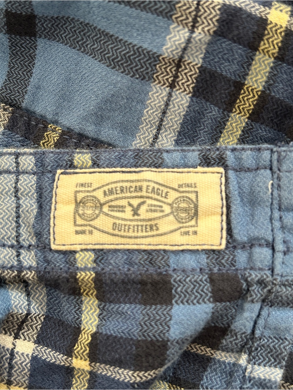 American Eagle Outfitters Blue Plaid Button-Down Shirt - Picture 5 of 11